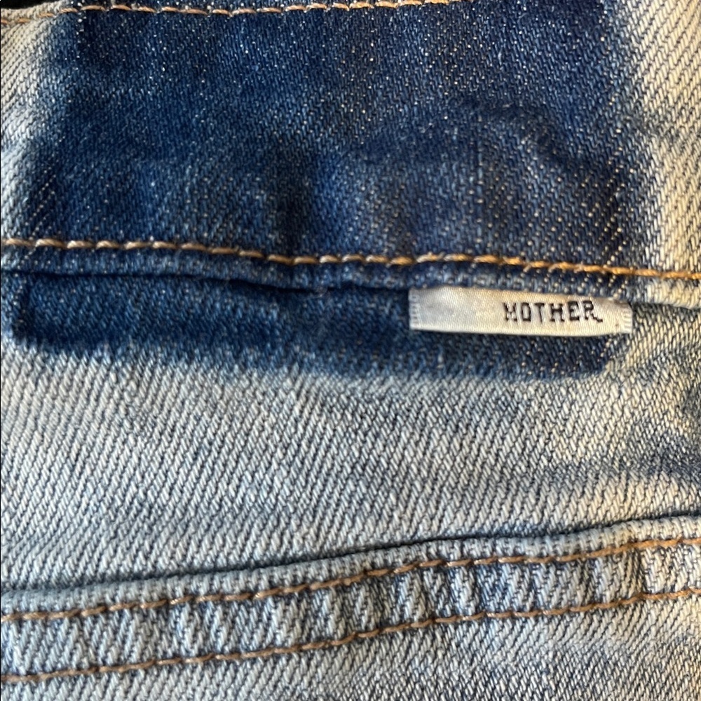 Mother The Dazzler Shift Not Rough Enough Insider Crop Step Fray Size 28 Blue - Picture 10 of 11